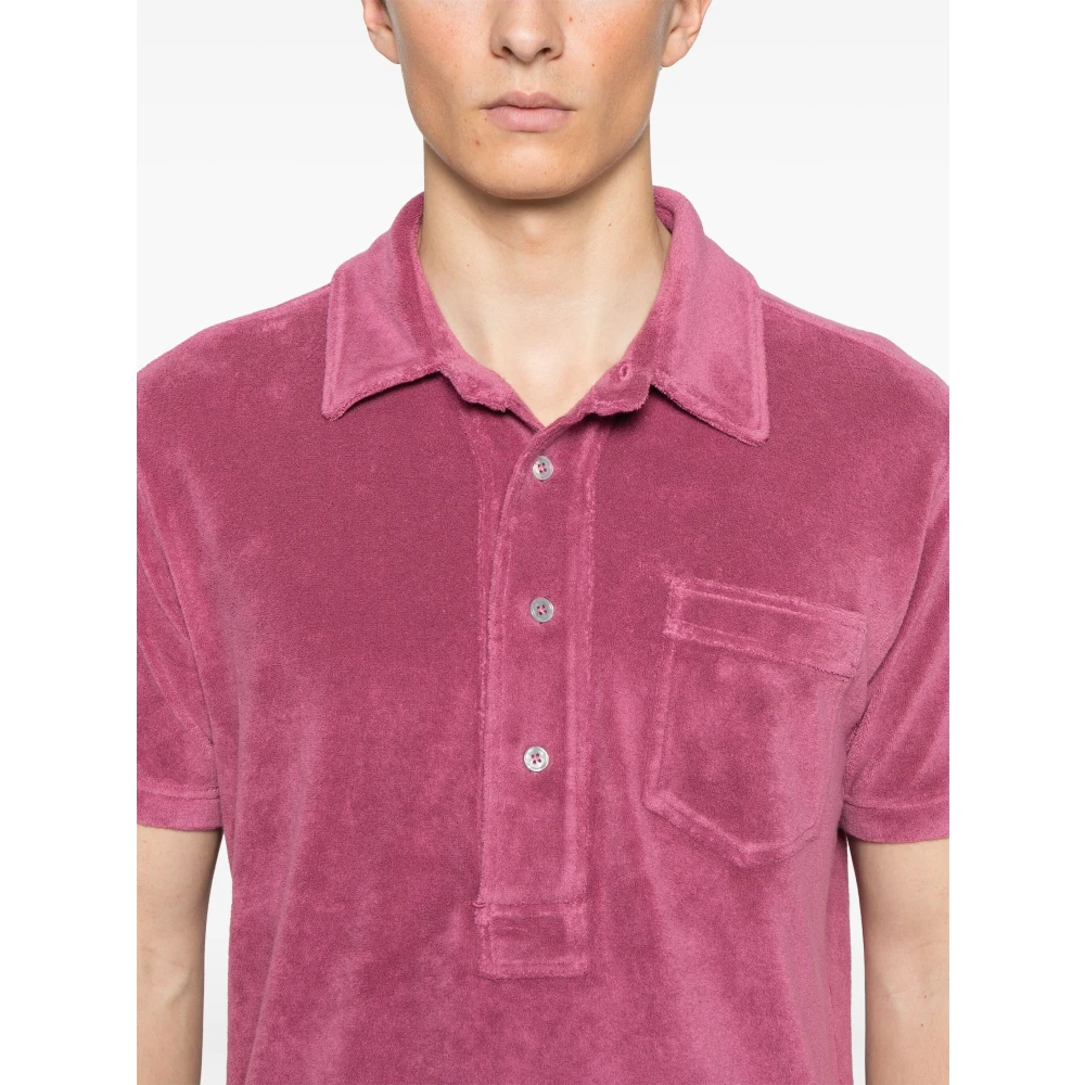 Tom Ford Katoenen Polo Shirt met Towelling Design Pink Heren