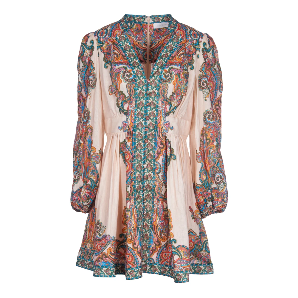 Zimmermann Kort linnen jurk met paisley print Multicolor Dames