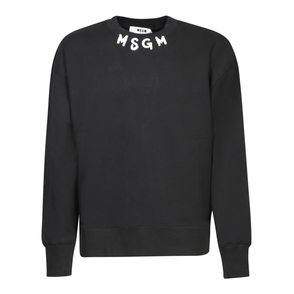 Msgm Zwarte Sweatshirt Verhoog Stijl Aw24 Black Heren