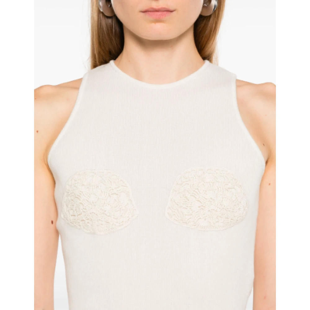Magda Butrym Roomwitte Gebreide Top Beige Dames