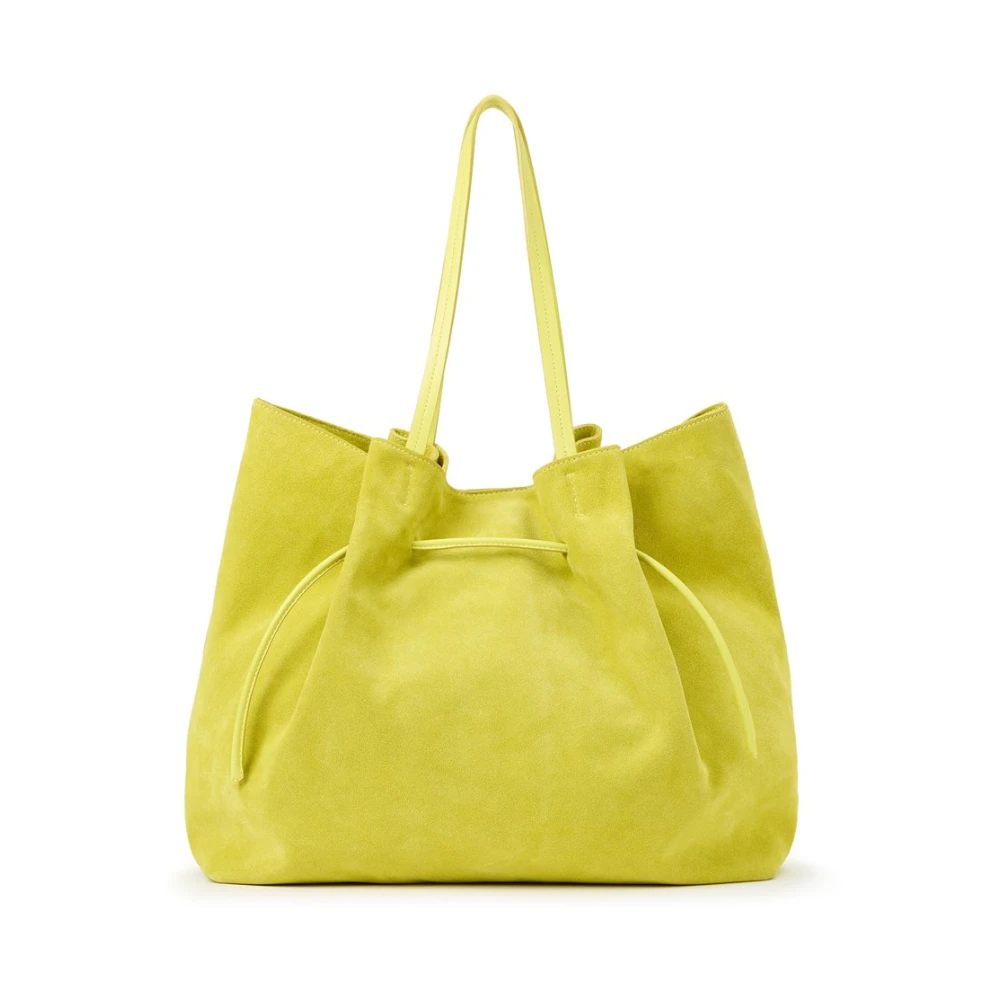 Iceberg Maxi Shopper Tas in Zwart Suède Yellow Dames