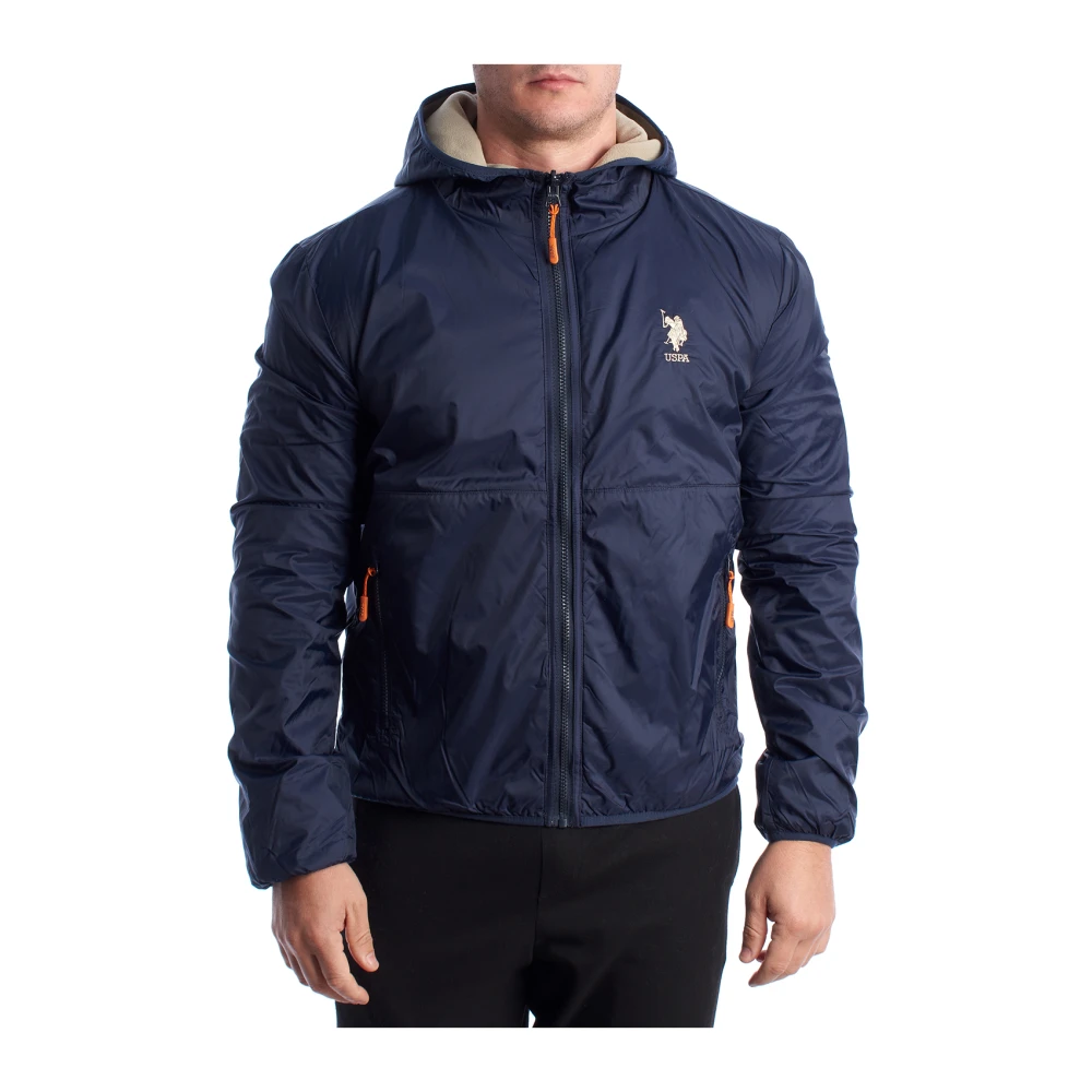 U.s. Polo Assn. Men's Blue Winter Jackets, 3XL, Reversible Fleece And Windproof Jacket