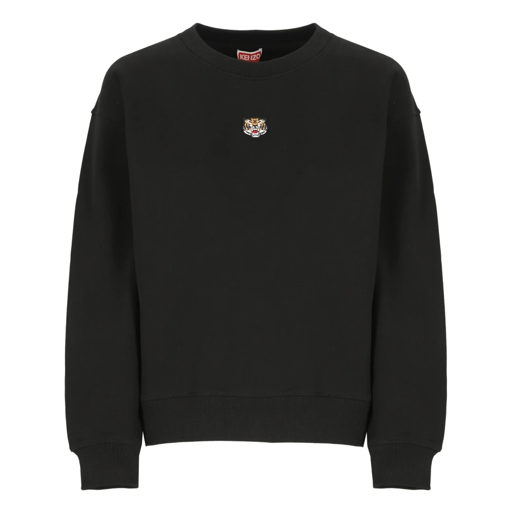 Kenzo Zwarte Sweater met Lucky Tiger Borduurwerk Black Dames