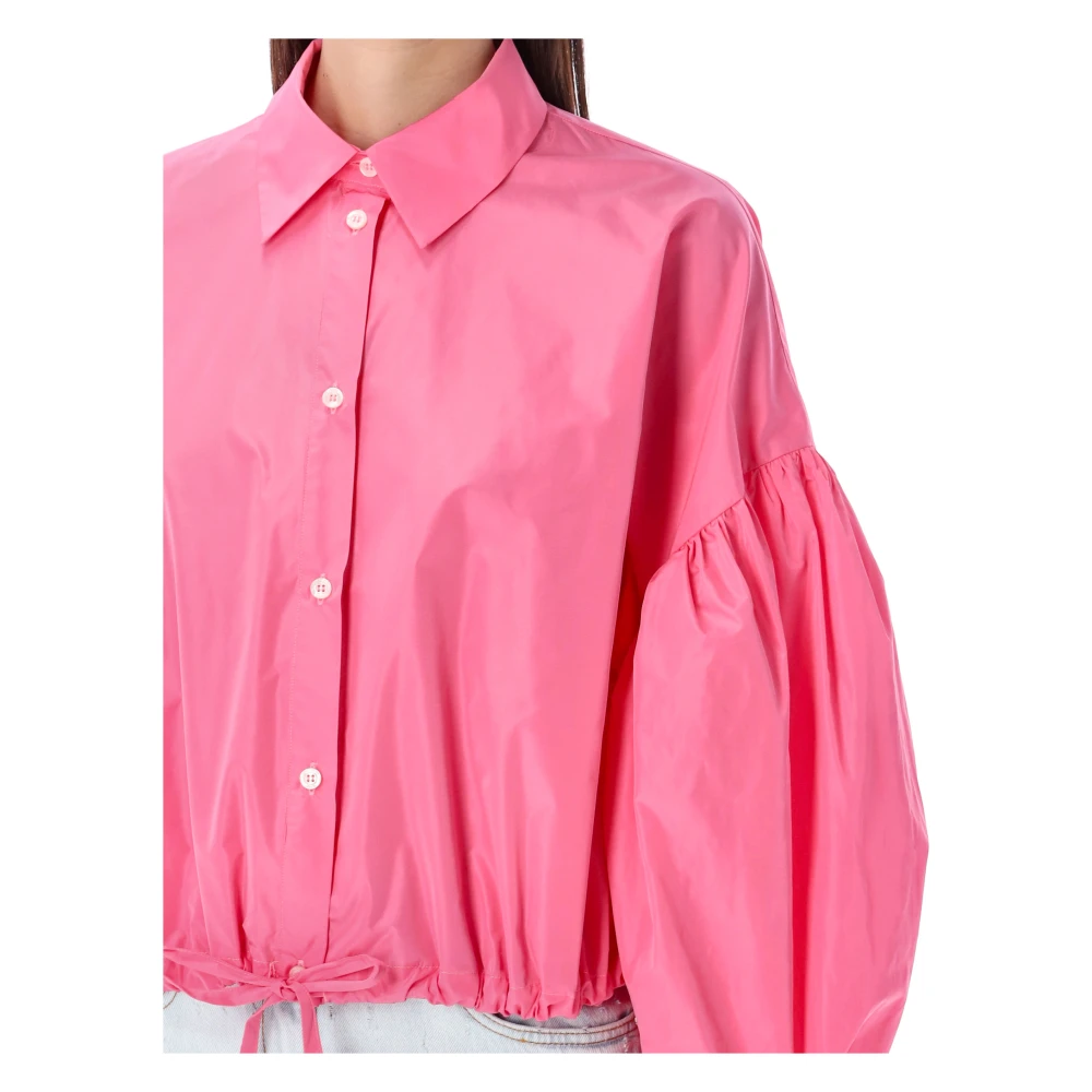 Msgm Taffeta Ballonmouw Shirt Pink Dames