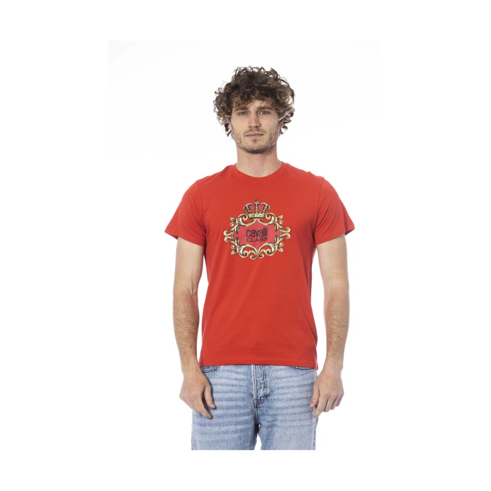 Cavalli Class Röd Solid Color T-Shirt