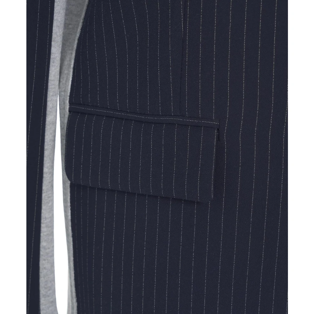 Ottod'Ame Blauwe Single-Breasted Blazer met Pinstripes Blue Dames