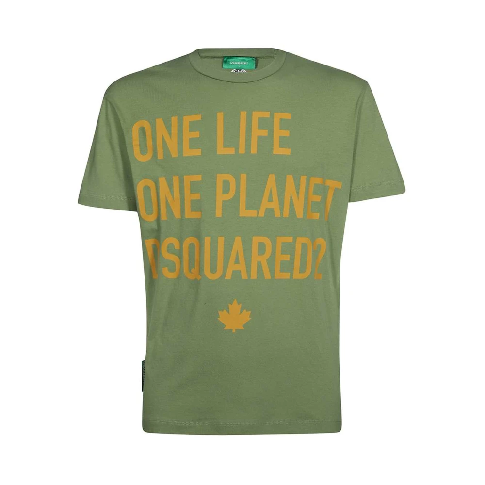Dsquared2 Katoenen Logo T-shirt Green Heren