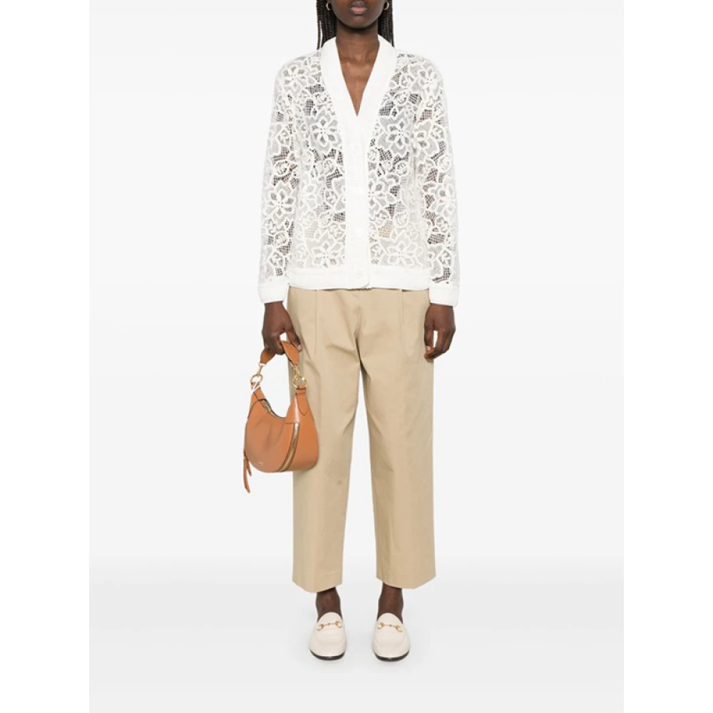 Ermanno Scervino Witte Macramé Vest met V-hals White Dames