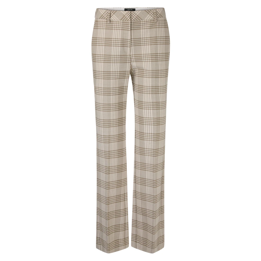 Marc Cain Women's Multicolor Modern Elegance Checkered Trousers - Wide Trousers - S - Trousers