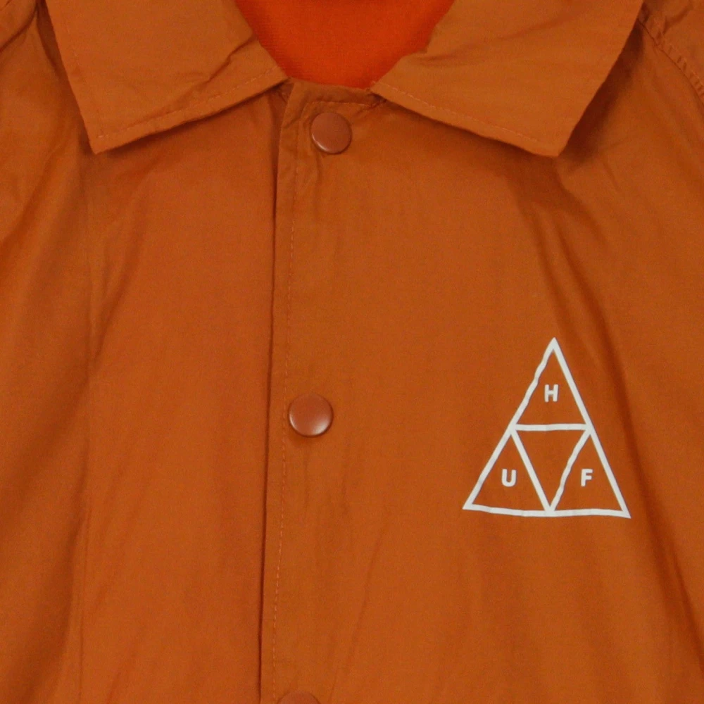 HUF Essentials Coachjack in Roest Orange Heren