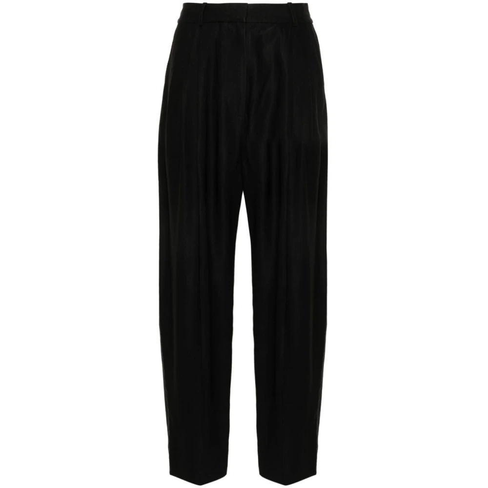 Studio Nicholson Women's Blue High-Waisted Trousers With Pleat Detailing