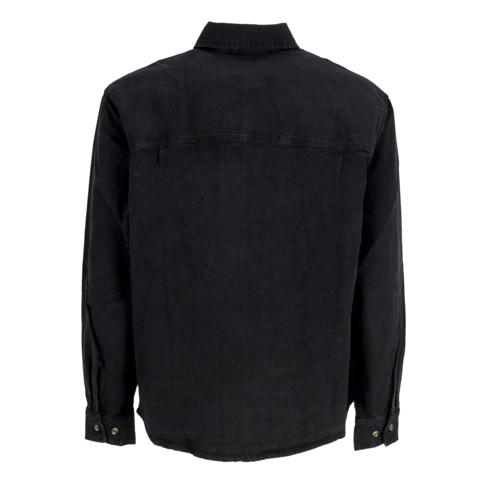 Obey Zwarte Denim Overhemd Lange Mouwen Black Heren
