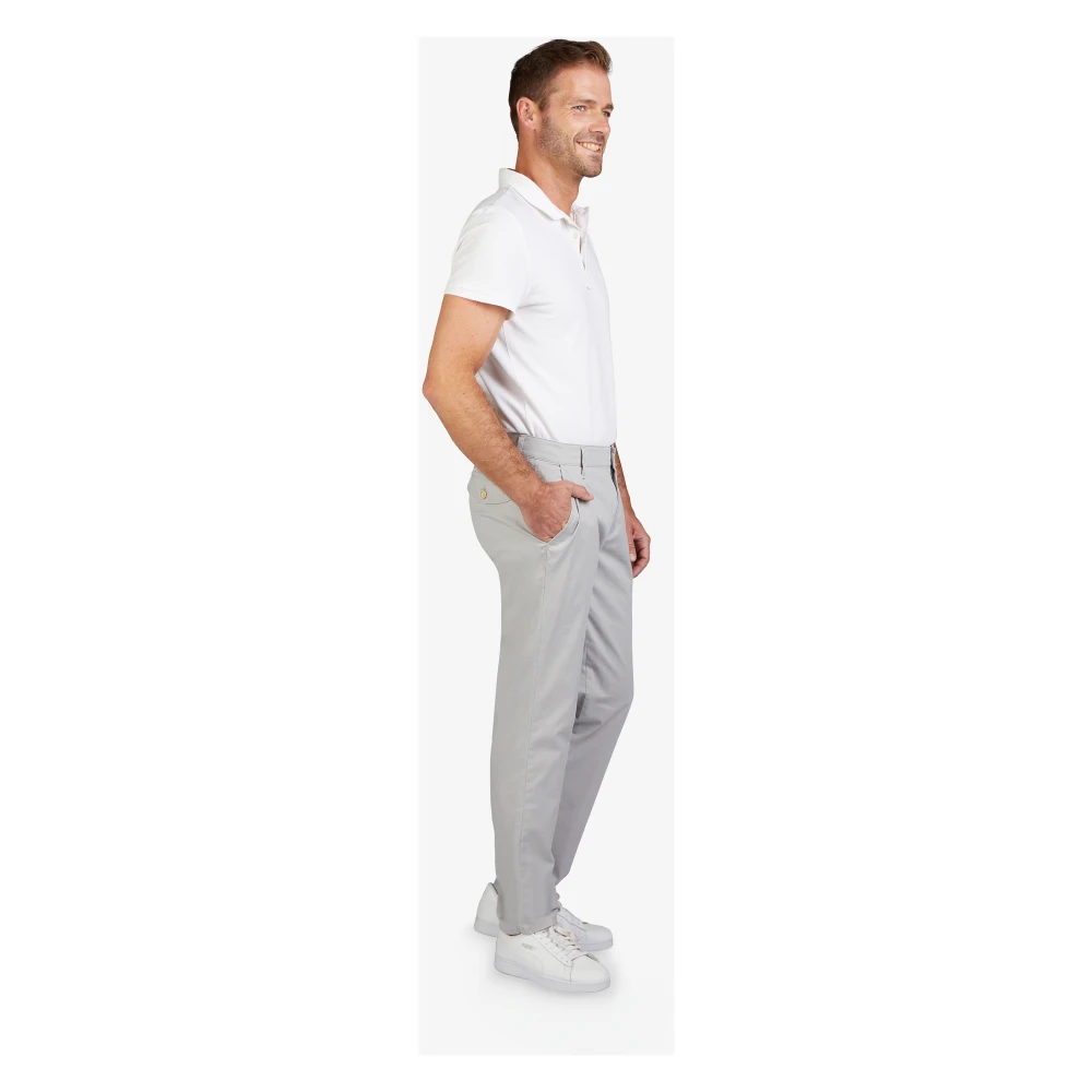 club of comfort Slim Fit Chino met Comfort Tailleband Gray Heren