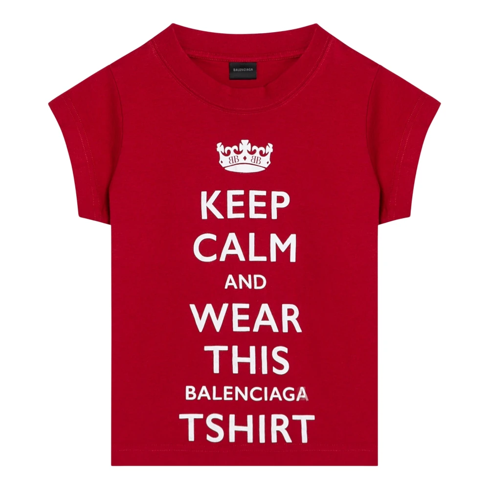 Balenciaga Korte mouwen ronde hals T-shirt Red Dames