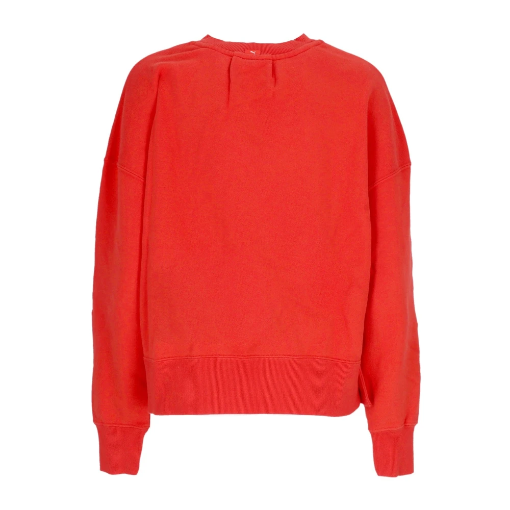 Puma Lichtgewicht Crewneck Sweatshirt Infuse Burnt Rood Red Dames