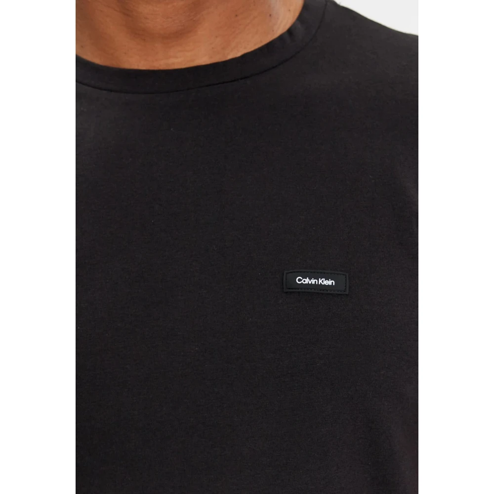 Calvin Klein Zwarte Slim Fit Katoenen T-shirt Black Heren