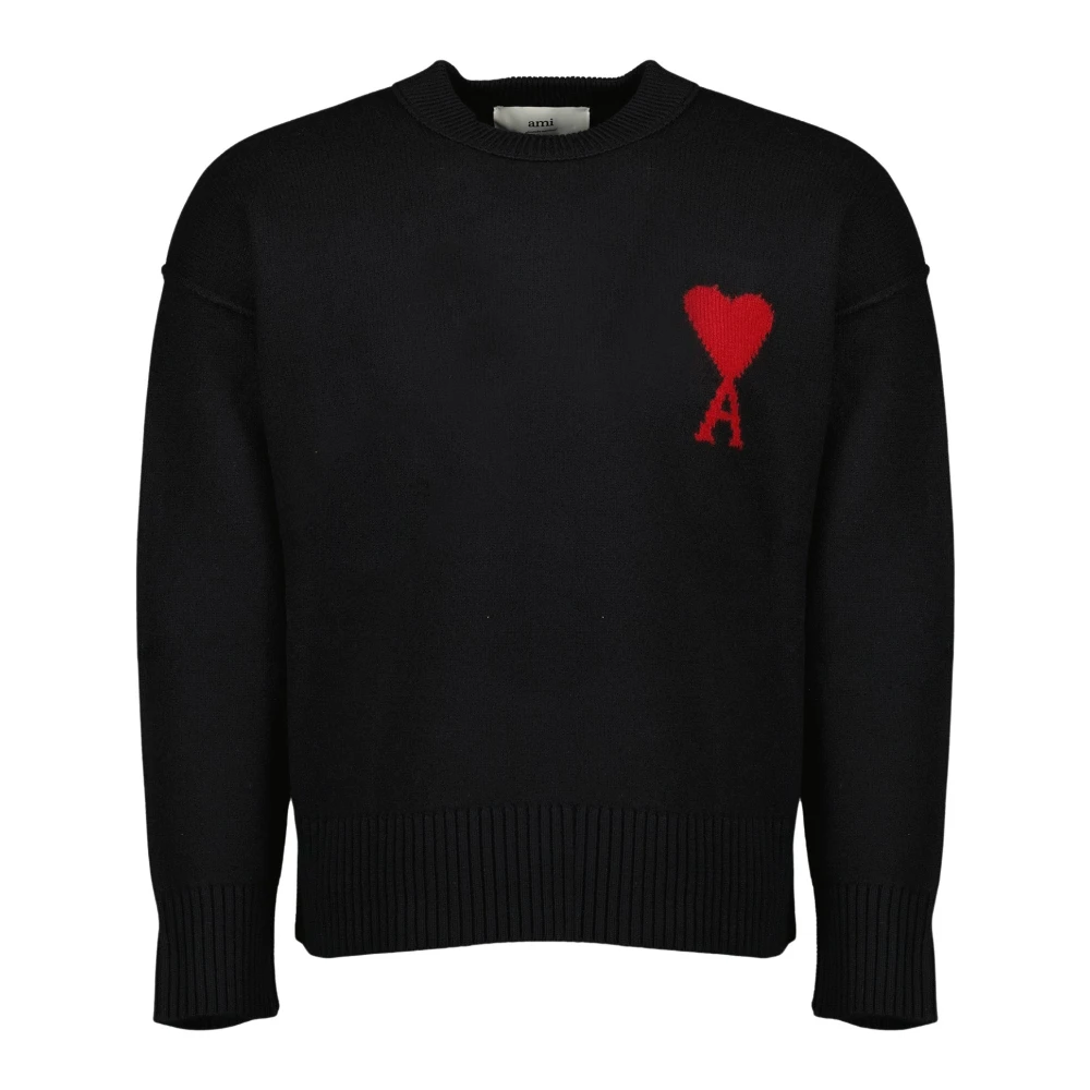 Ami Paris Black Ami De Coeur Jumper - Unisex - Sweatshirts - M - Sweatshirts & Hoodies