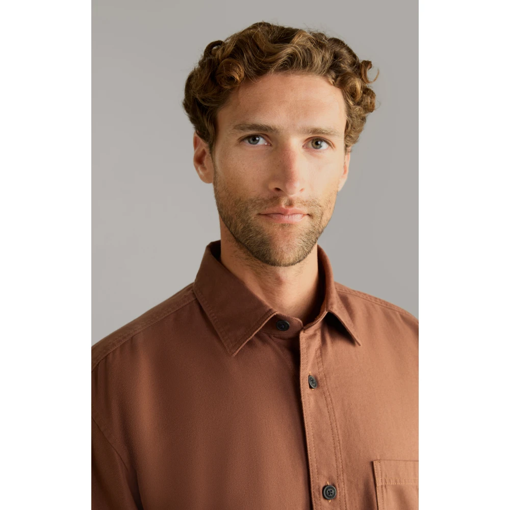 Joop! Bruine denim shirt met achterprint Brown Heren