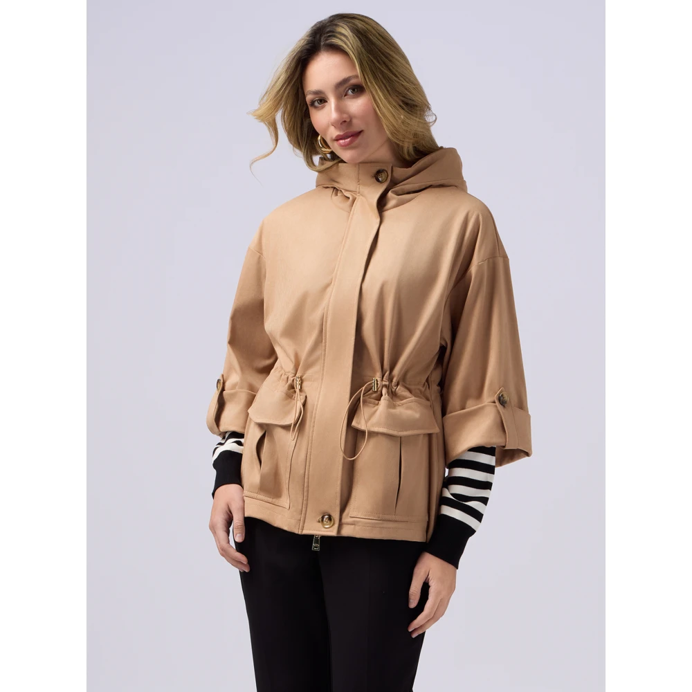 Oltre Korte parka in suèdelook Beige Dames
