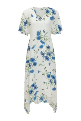Silk V Neck Dress