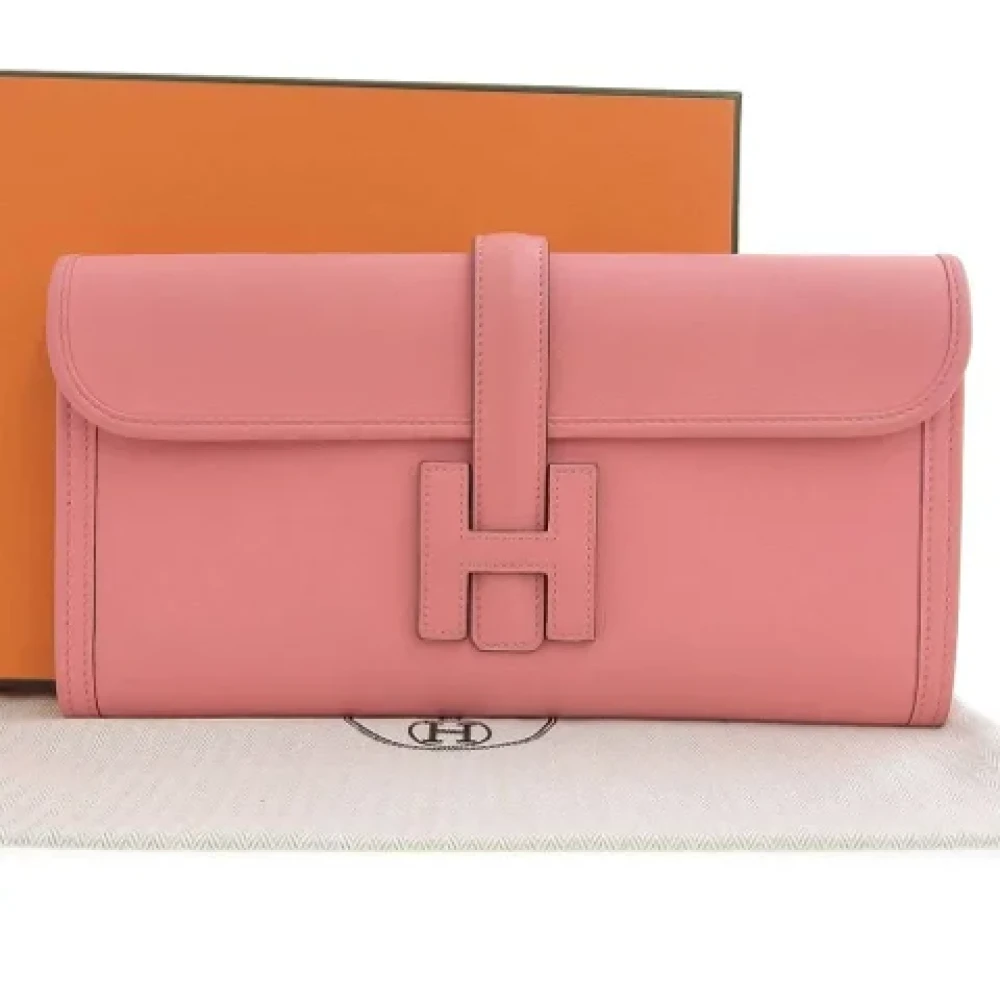 Hermès Vintage Pre-owned Leather clutches Pink Dames