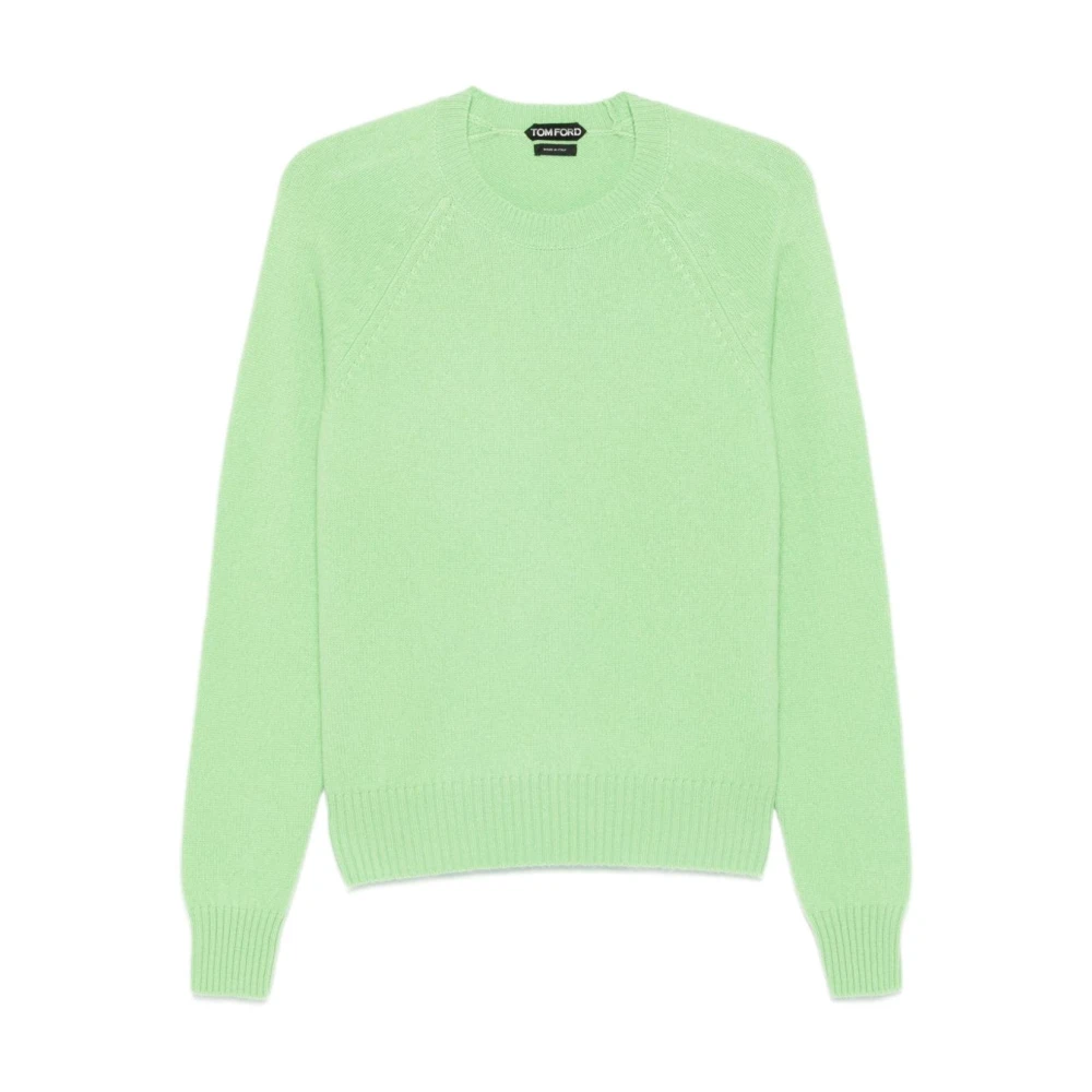 Tom Ford Men's Green Cashmere Knitwear, L, Felted Cashmere Crew Neck