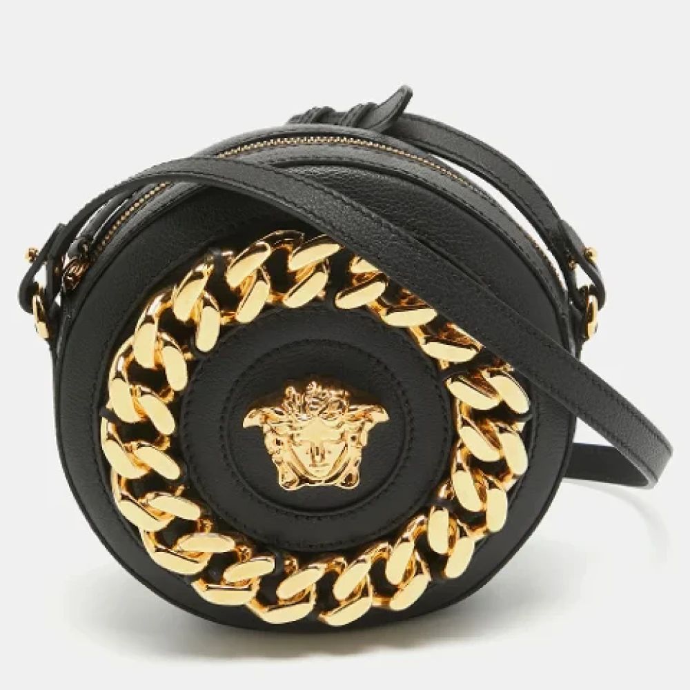 Versace Pre-owned Leather crossbody-bags Black Dames
