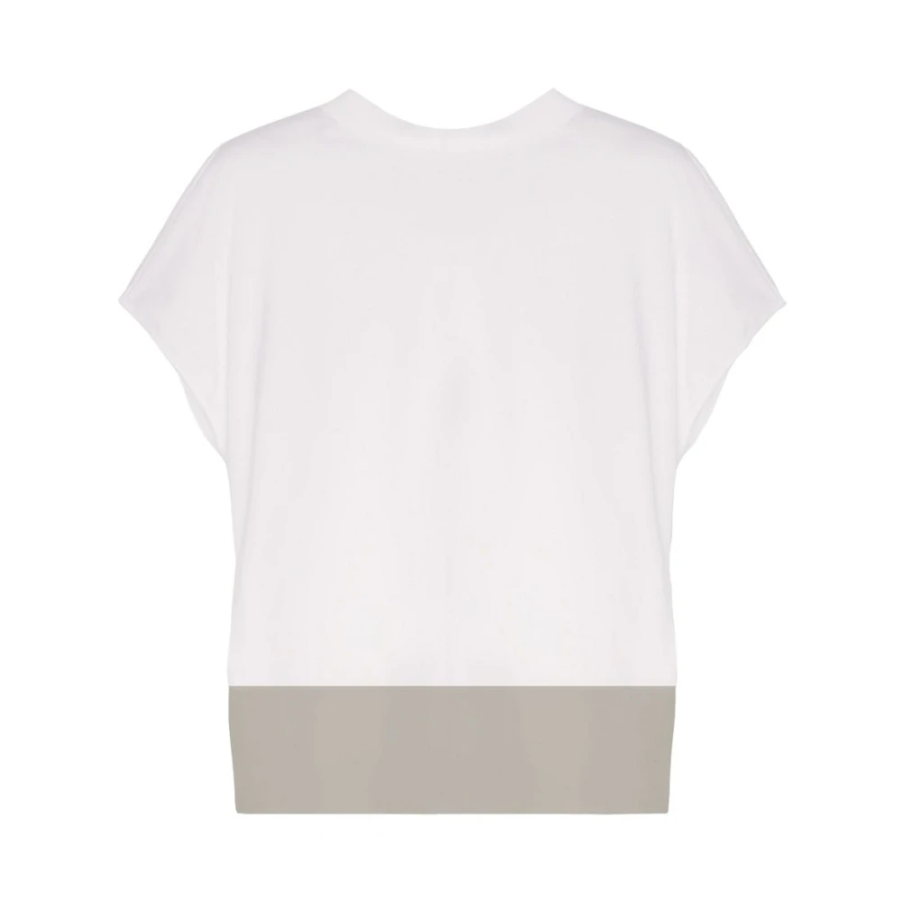 Fabiana Filippi Zwart Label Shirt met Beige Rand White Dames