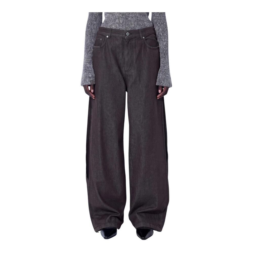 Sportmax Beati Denim Palazzo Trousers - Female - Wide Jeans - Brown - W29 - Jeans