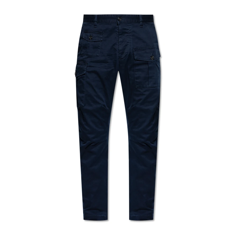 Dsquared2 Men's Blue Cargo Trousers - Slim-Fit Trousers - 2XL - Trousers