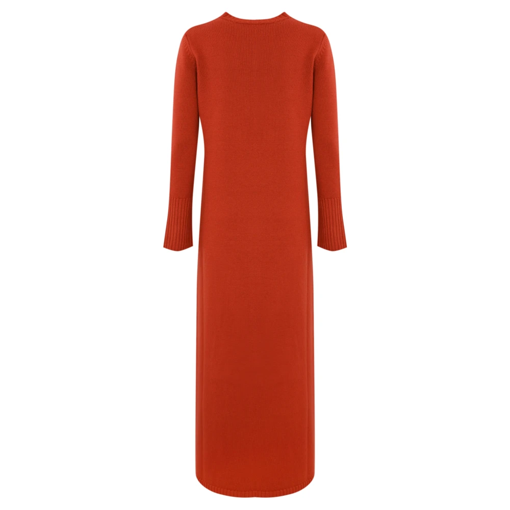 Liviana Conti Wol Dip Dye Lange Mouw Jurk Orange Dames