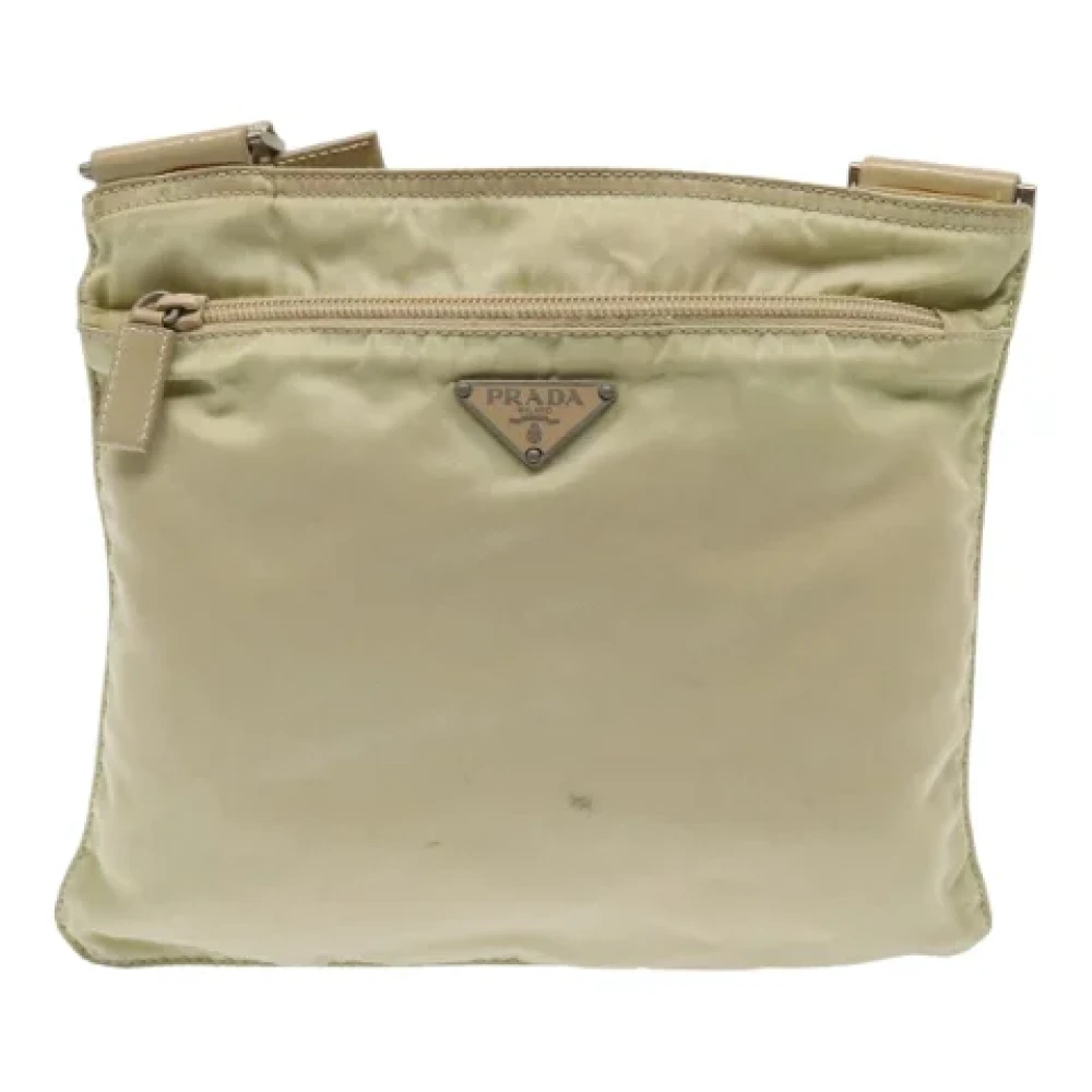 Prada Vintage Pre-owned Canvas prada-bags Beige Dames