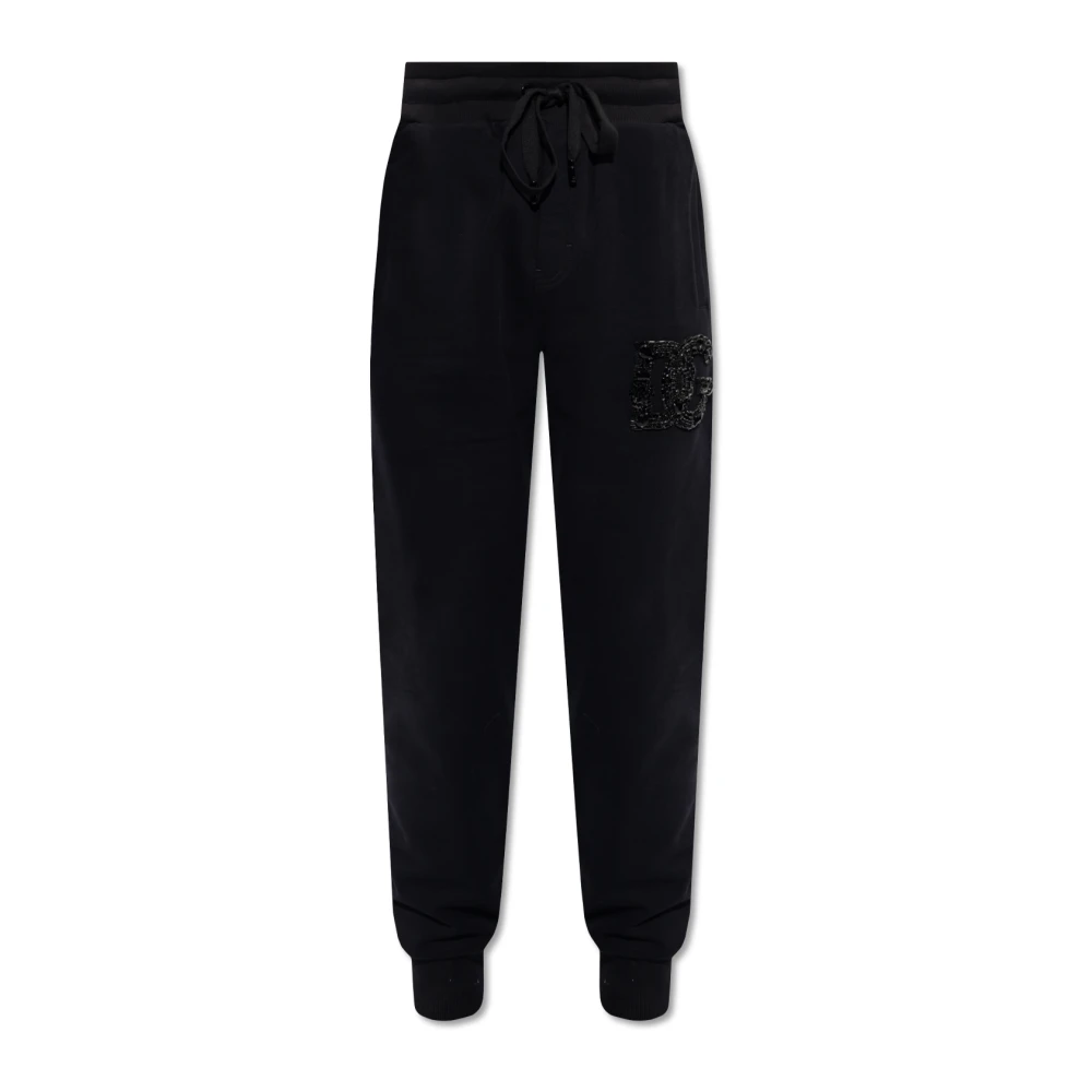 Dolce & Gabbana Men's Black Sweatpants,, Joggers With Logo Small