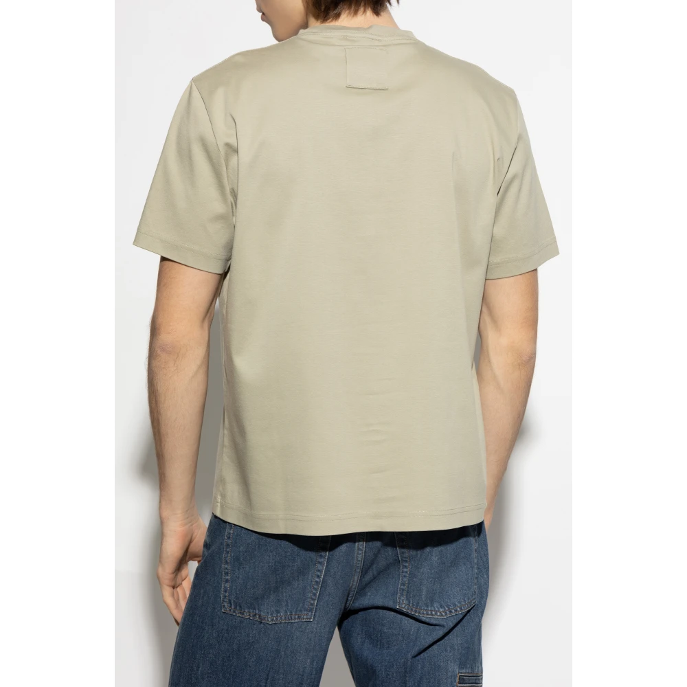 Lanvin T-shirt met reliëf logo Green Heren