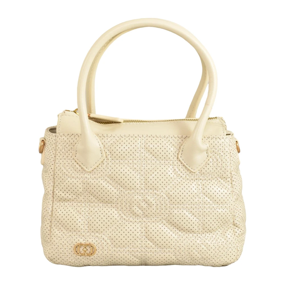 La Carrie Stich Spoon Leren Handtas met Rits White Dames