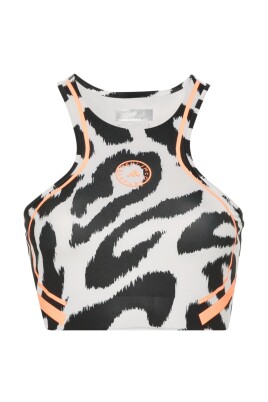 ADIDAS BY STELLA MCCARTNEY Cutout zebra-print stretch-knit sports