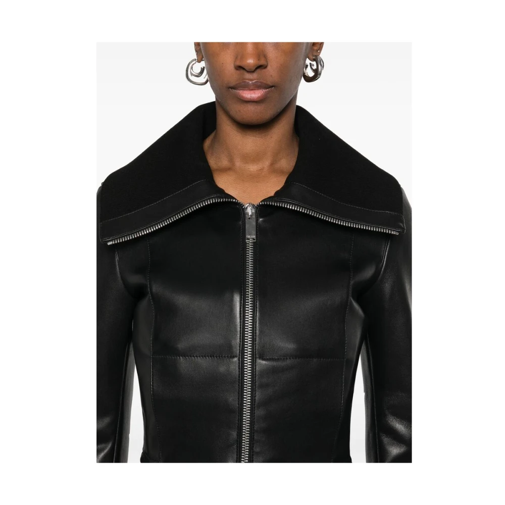 alexander mcqueen Zwarte Geribbelde Ritsjas Black Dames