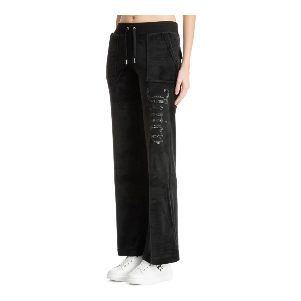 Juicy Couture Swarovski Logo Sweatpants Trekkoordsluiting Black Dames