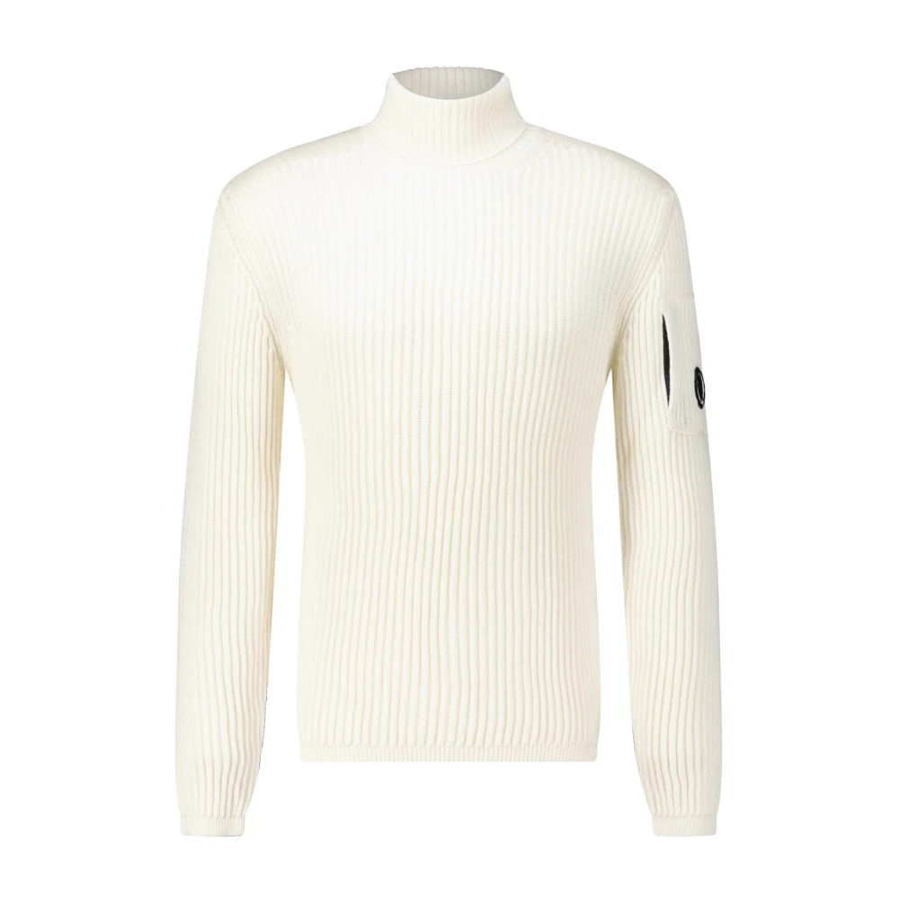 C.P. Company Geribbelde coltrui met ritssluiting White Heren