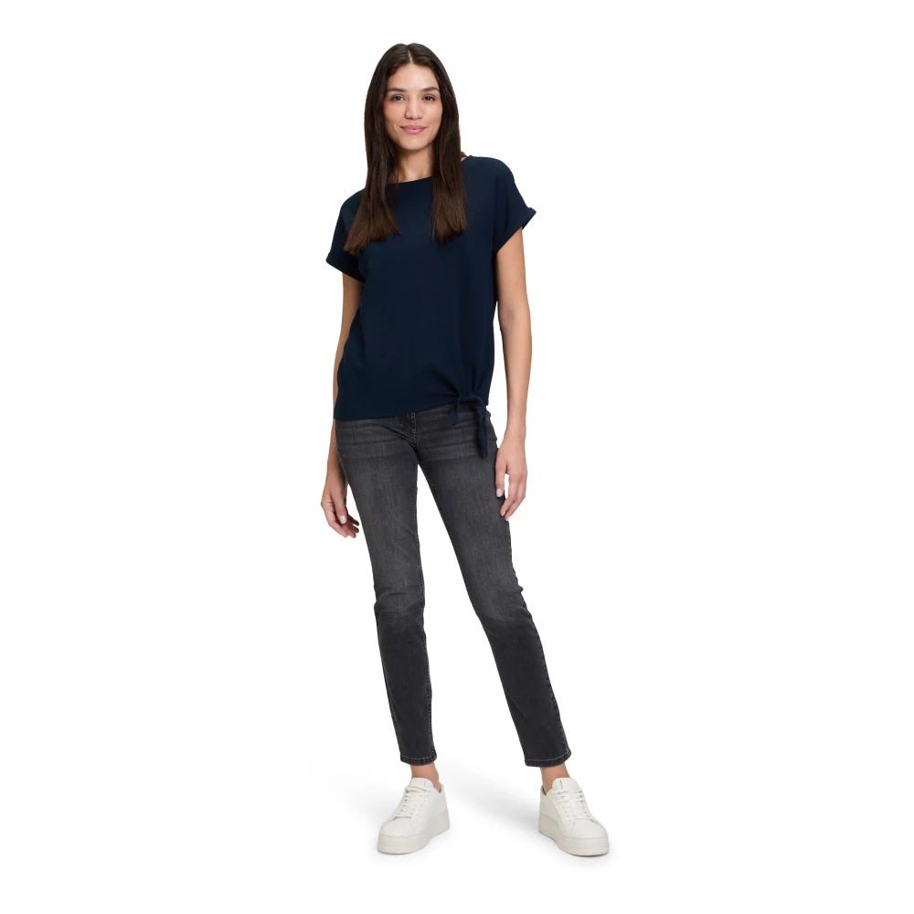 Betty Barclay Casual Halfarm Shirt met Strik Beige Dames