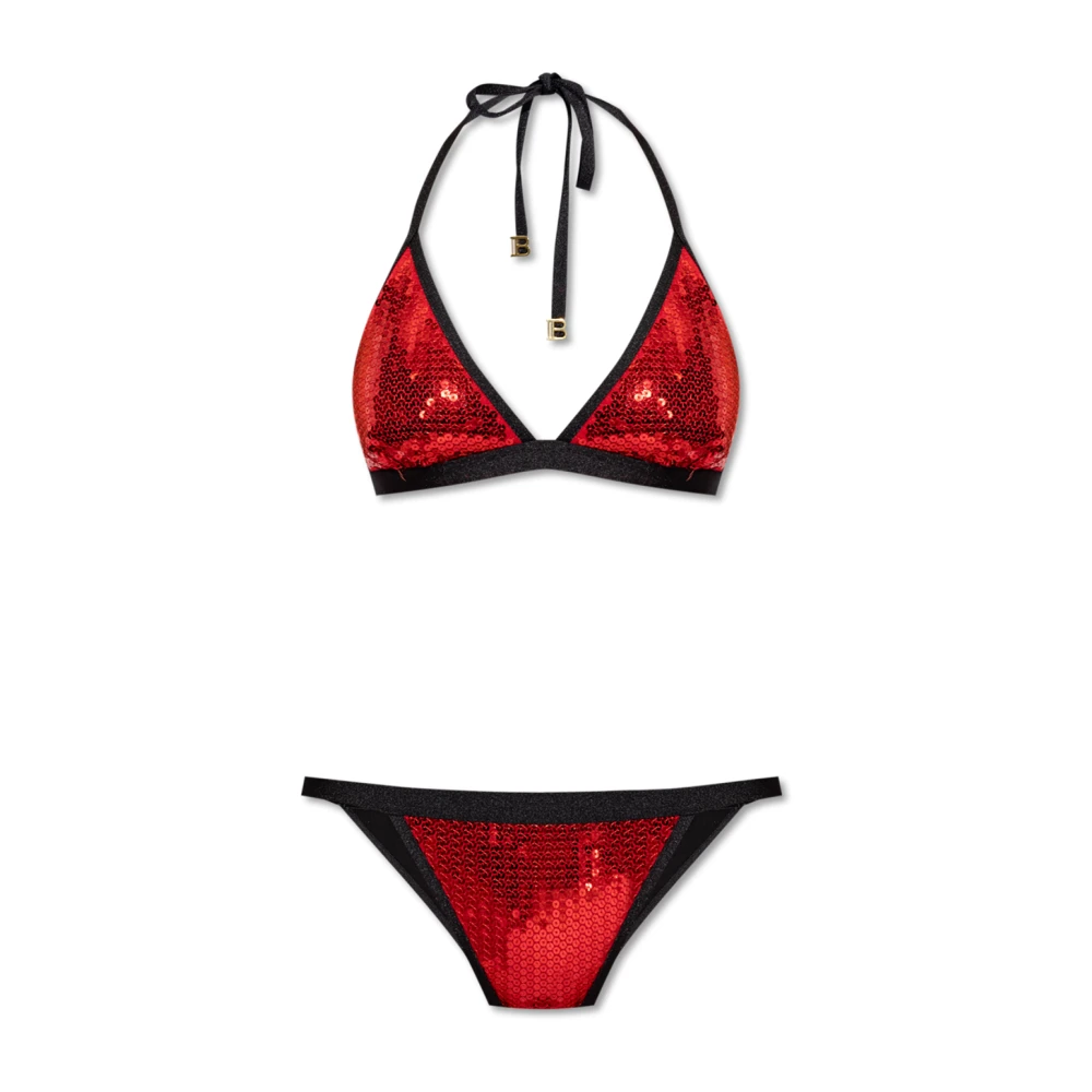 Balmain Bikini met pailletten Red Dames
