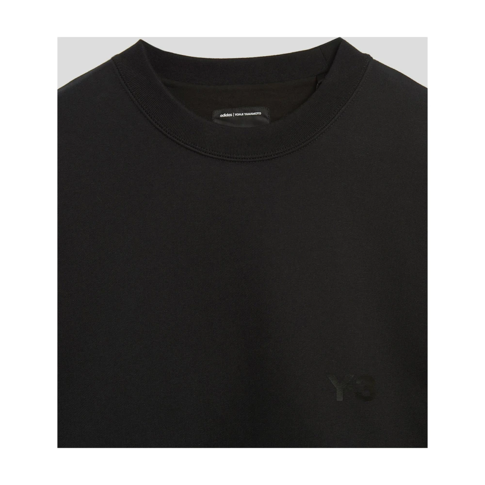 Y-3 Katoenen Logo Sweatshirt Black Heren