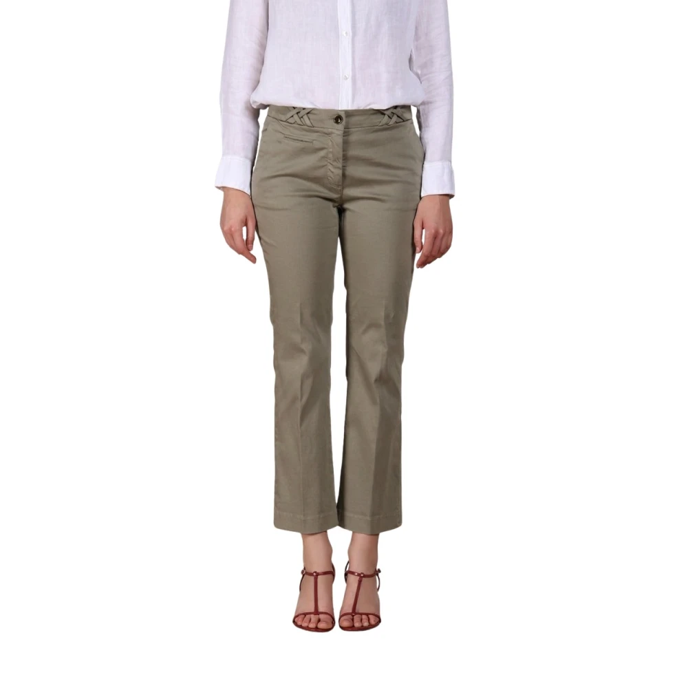 Mason's Vrouw Groente Broeken Dames, Groen, M, Katoen, New York Trumpet Chino Pants