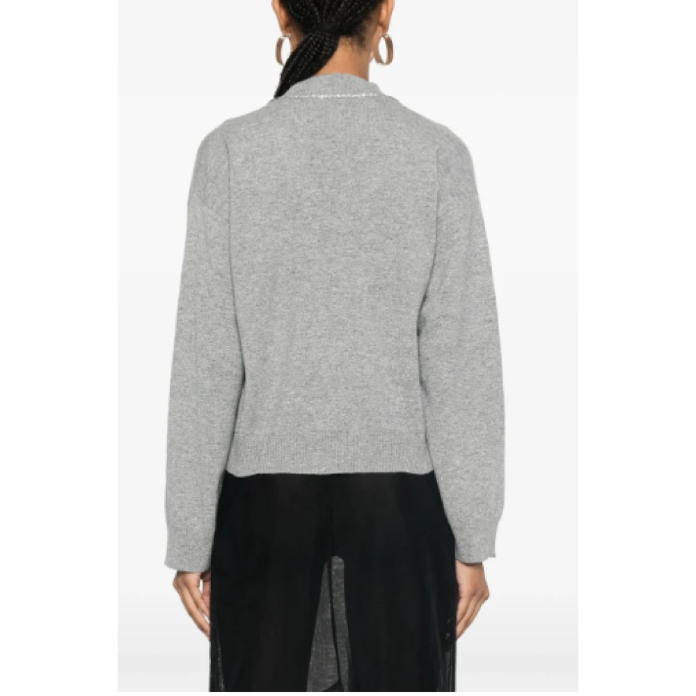 Fabiana Filippi Paillet Versierde Wollen Trui Gray Dames