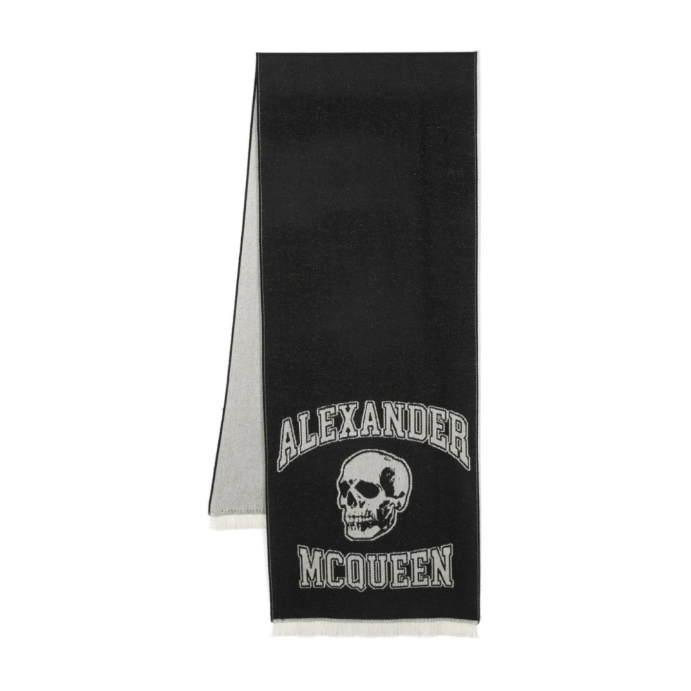 Alexander mcqueen Zwart en Grijs Logo Sjaal Black Heren