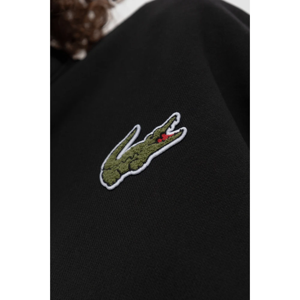 Lacoste Sweatshirt met opstaande kraag Black Dames