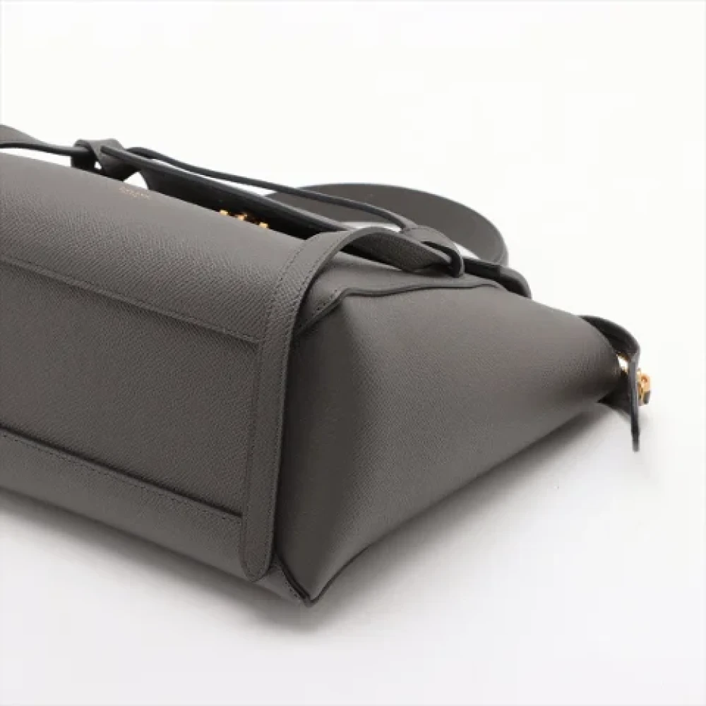 Celine Vintage Pre-owned Leather handbags Gray Dames