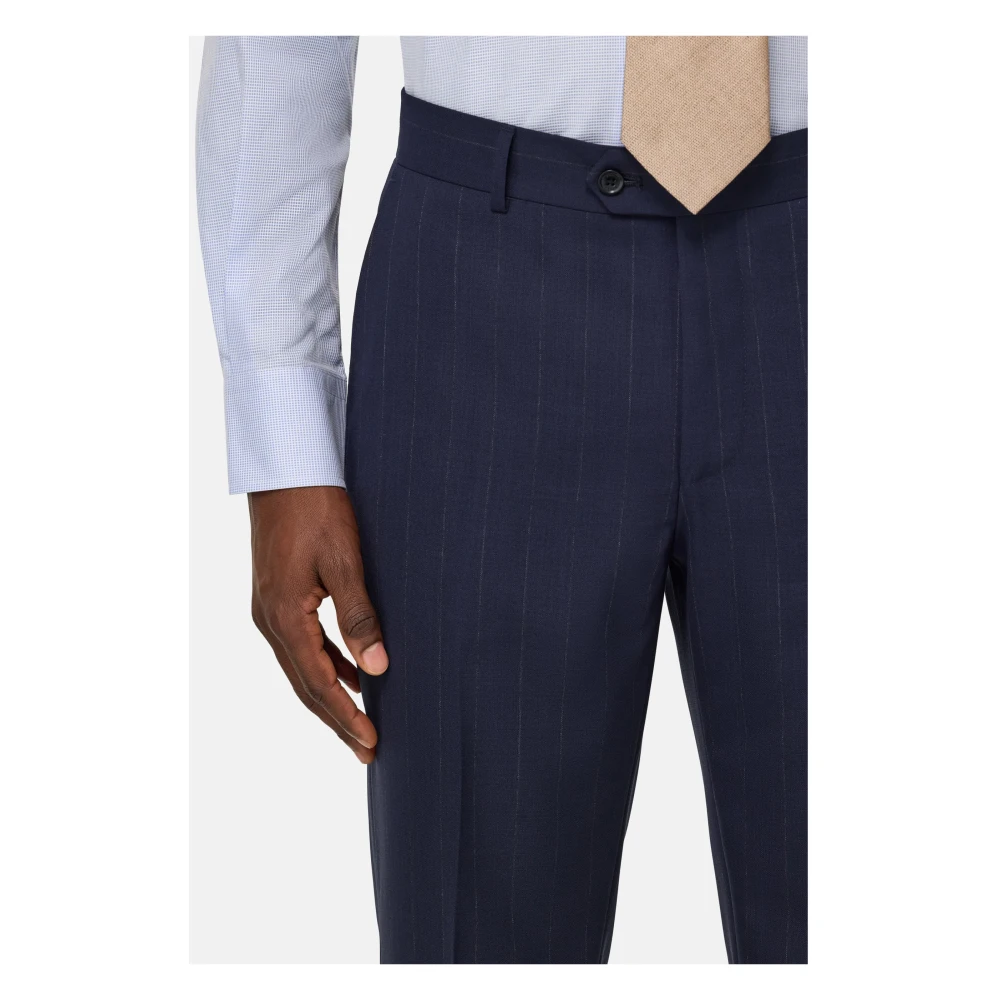 Boggi Milano Pinstripe pak van zuivere reiswol Blue Heren