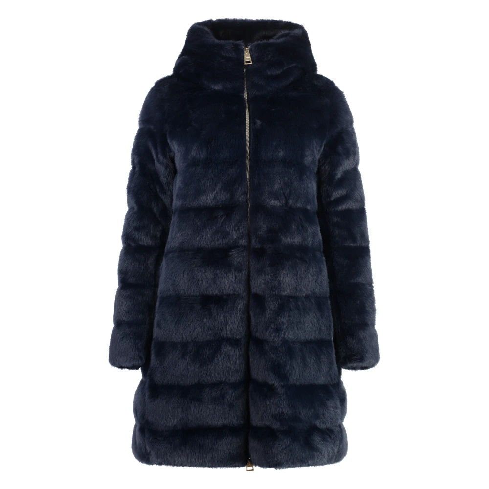 Herno Gehoode veganistische bontjas polyester item Blue Dames
