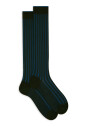 chaussettes-longues-en-coton-vert-pour-femmes-avec-large-cote-plate